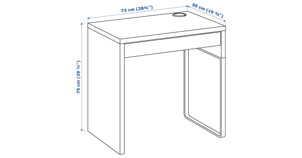 IKEA MICKE Desk 73x50cm Black brown